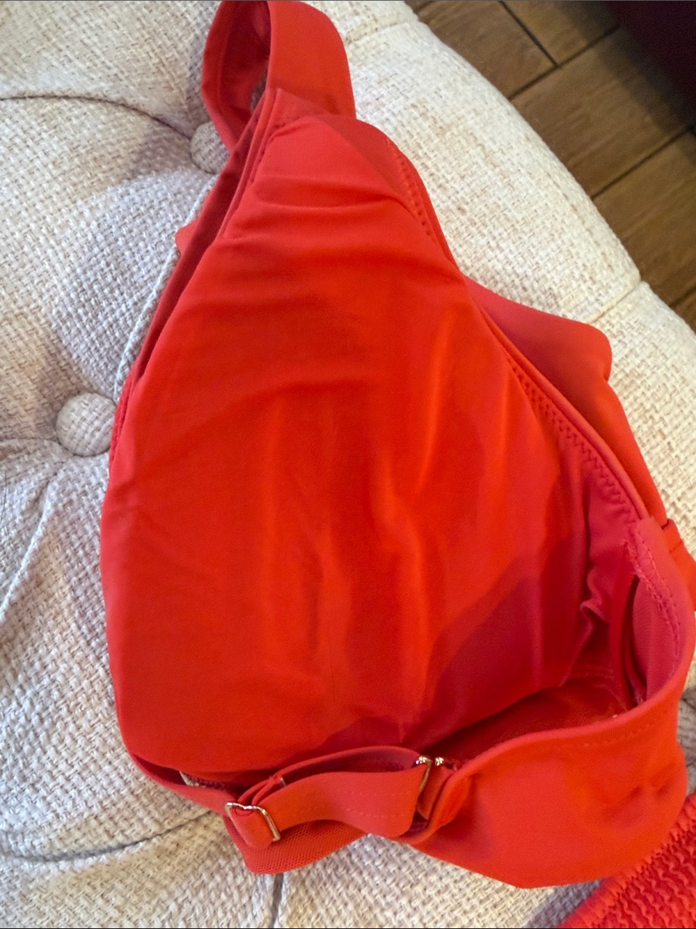 Sea Level/Aerie Red Two-Piece Bikini Set - Textured aerie Bottoms S Sz 6 SL Top - Picture 11 of 11